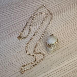 Wildfox Gold Skull Pendant Necklace